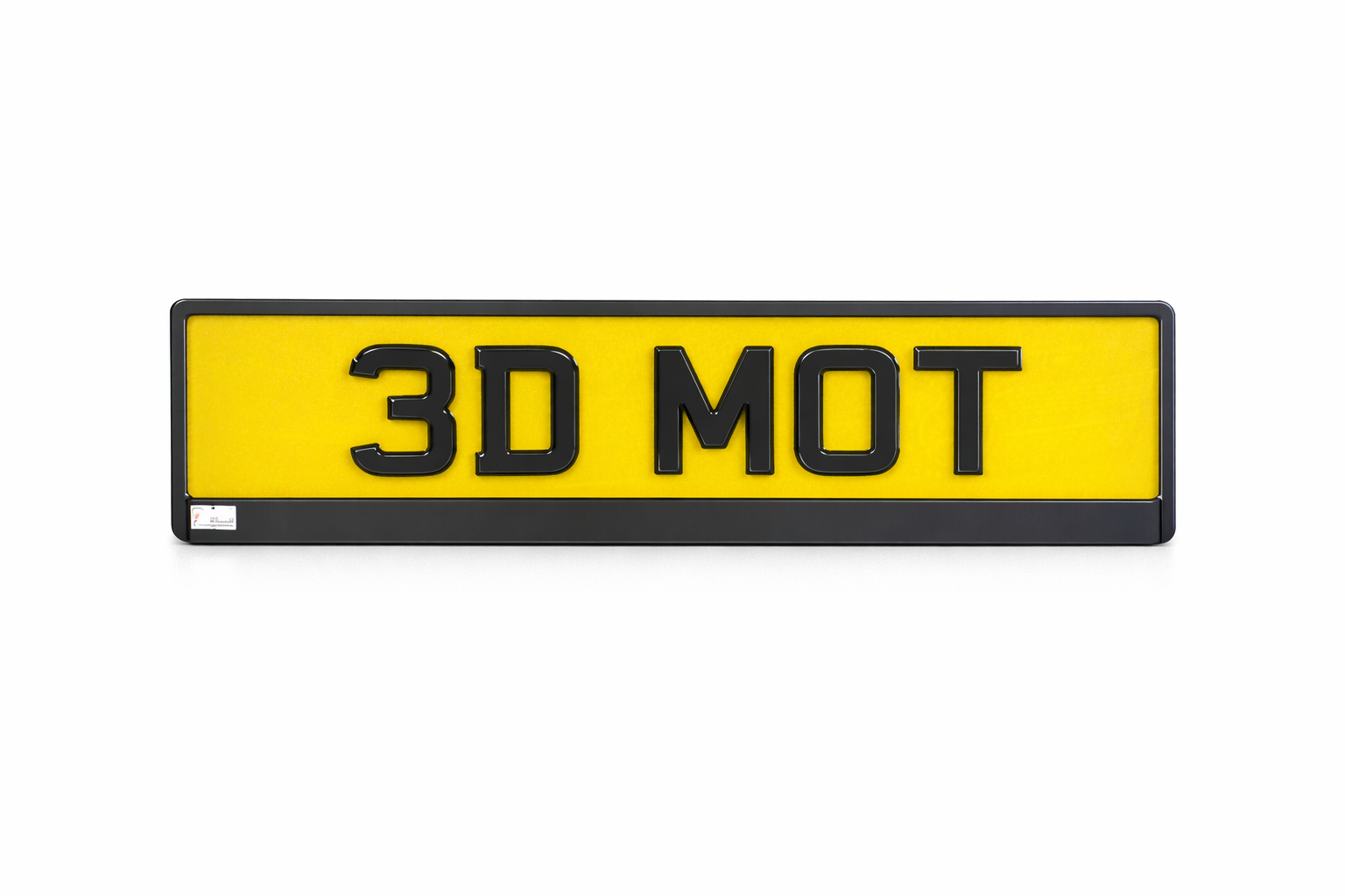 3D MOT Legal Number Plate – Raised Gel Road Legal Plate