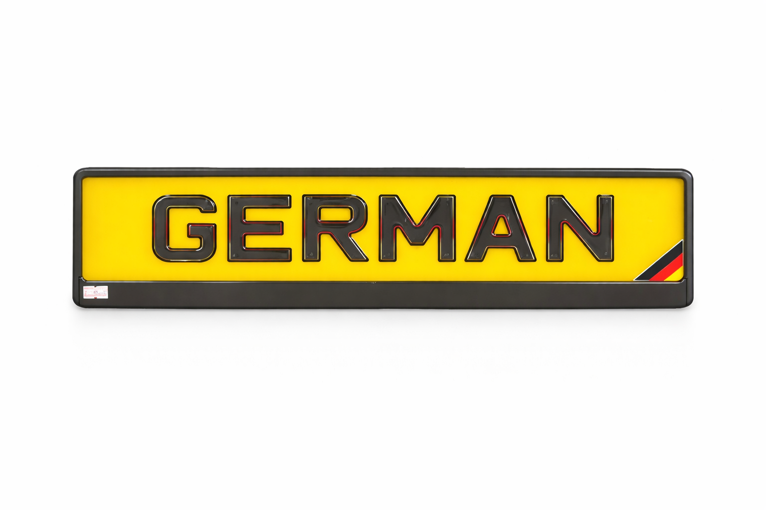 3D Gel Number Plate with German Flag – Raised Gel Letters (UK Style)